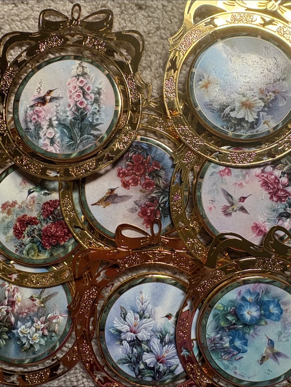 Lena Liu Hummingbird Treasury Ornament Collection, Set of 8, 1994 Bradford